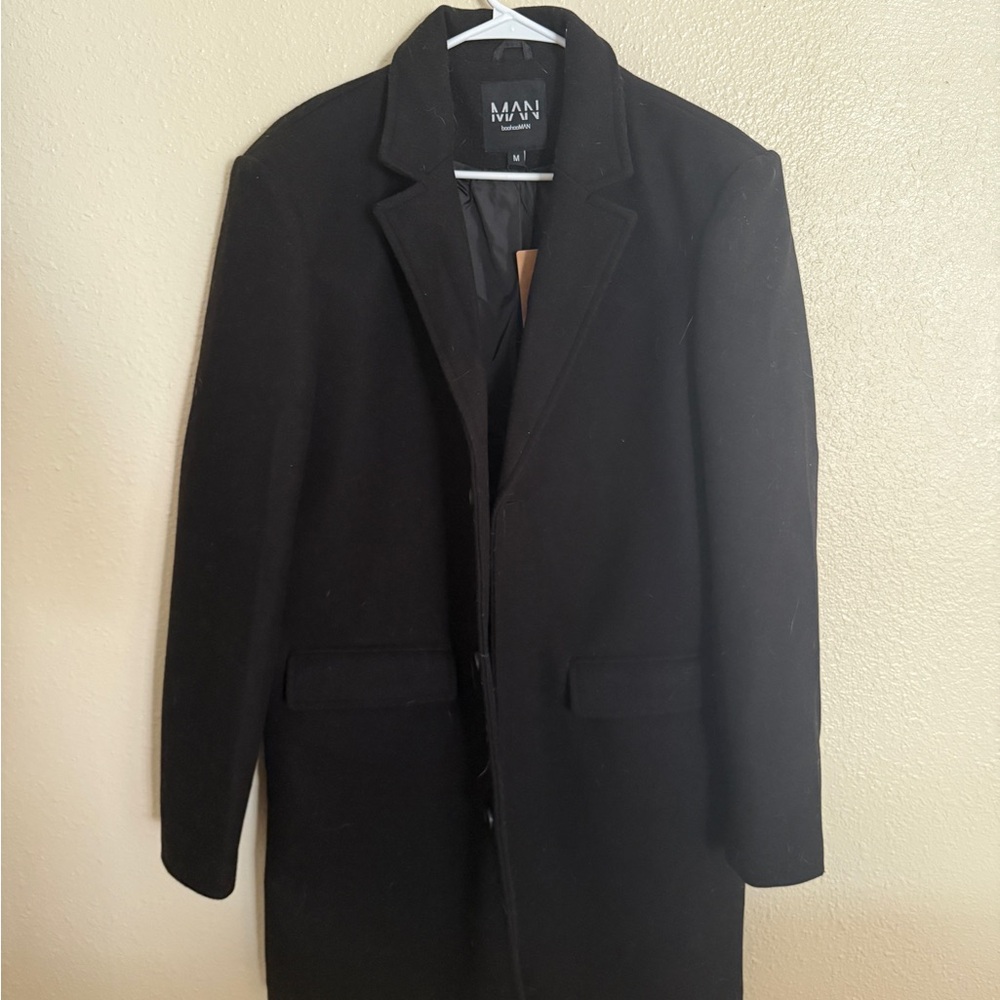 Boohoo Black Men's Trench Coat